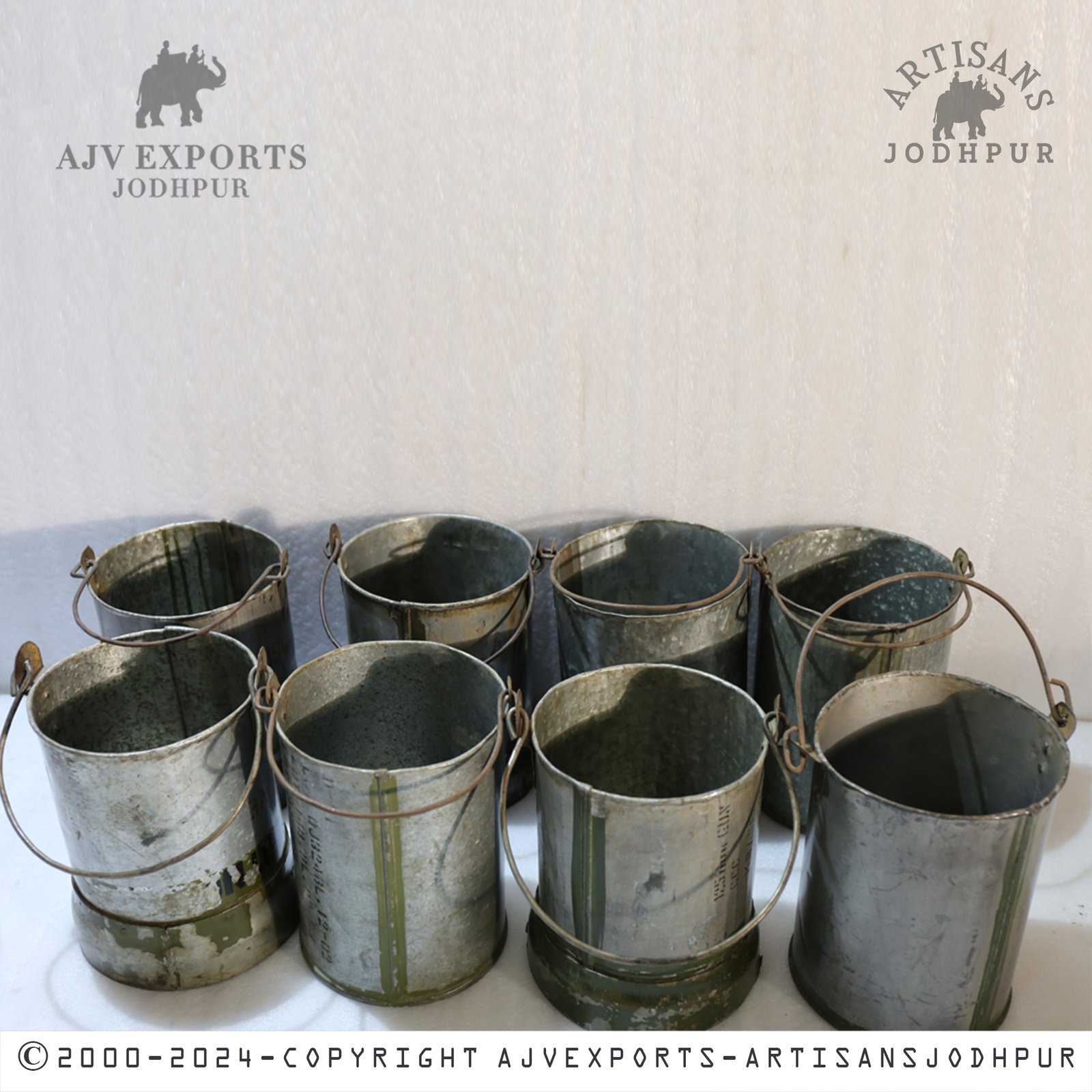 Vintage Metal Buckets Collection