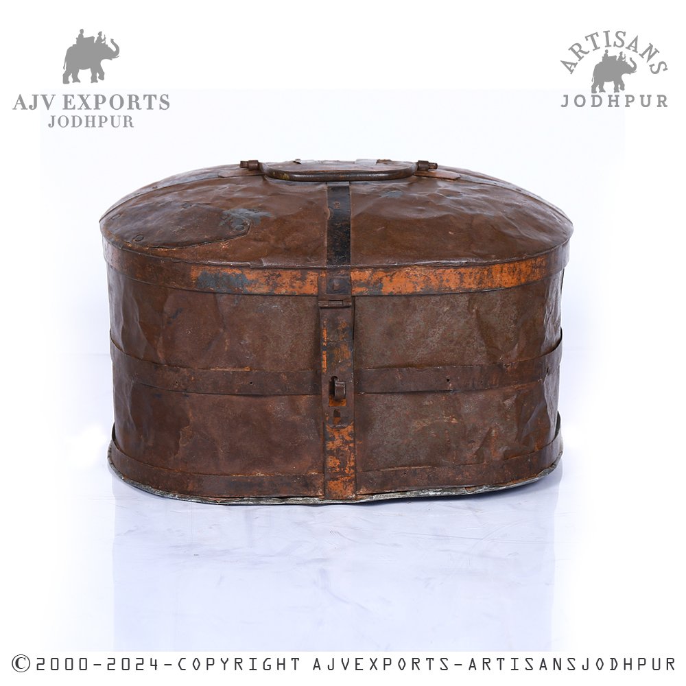 Rustic metal storage chest