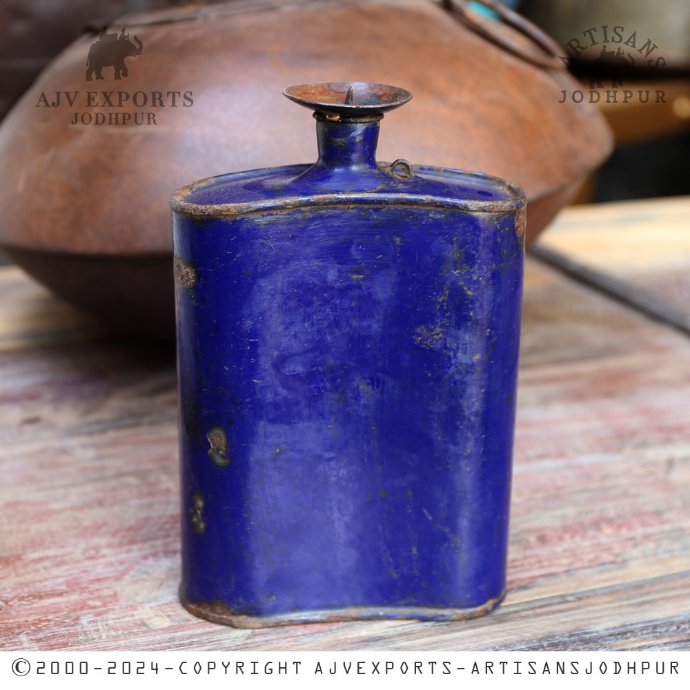 Blue Flask Candle Holder
