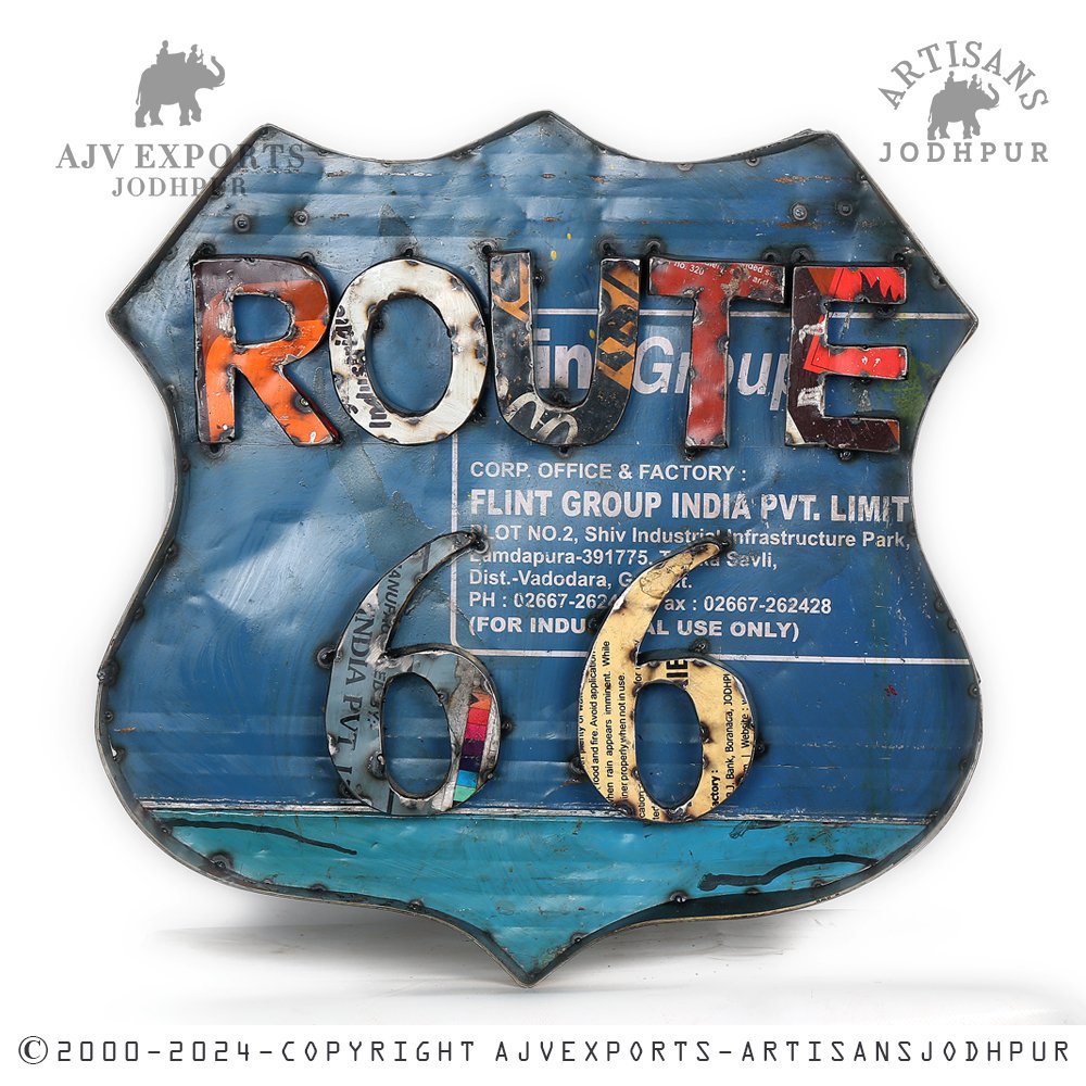 Route 66 Metal Wall Art