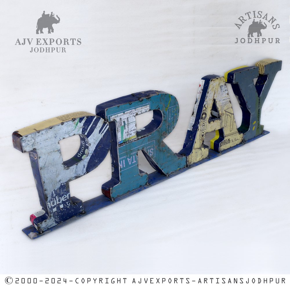 PRAY Metal Sign