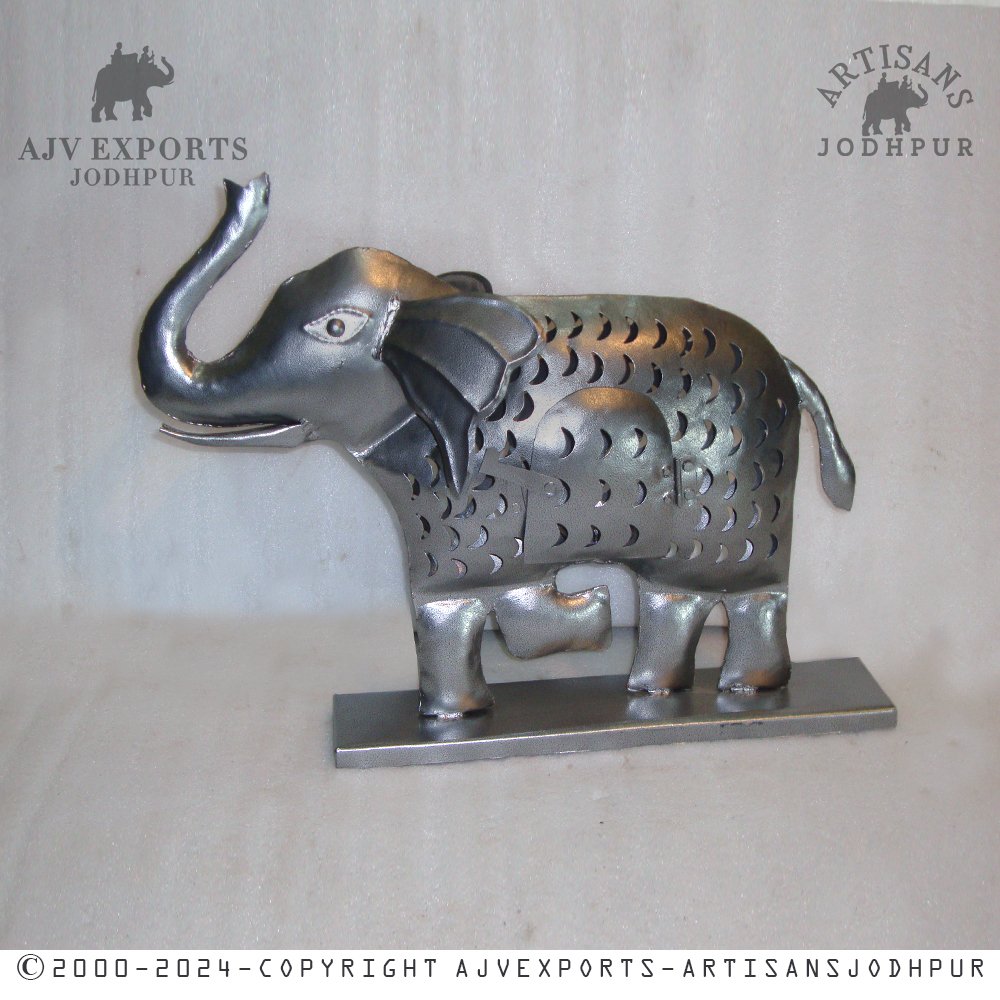 Silver Elephant Sculpture