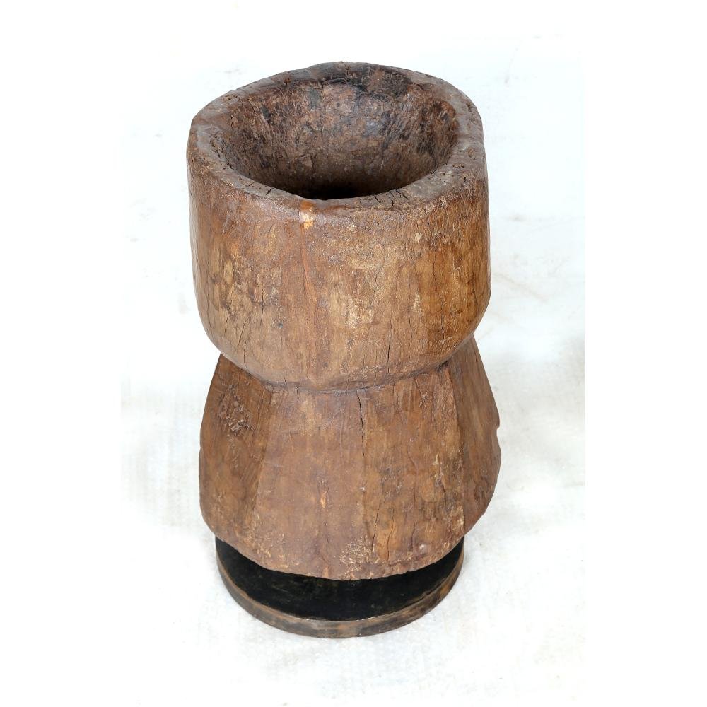 Antique wooden mortar