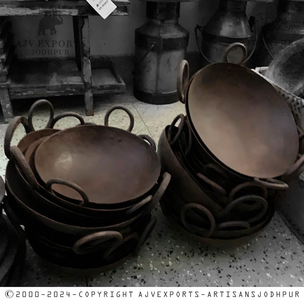 Vintage Iron Kadai Cooking Pans Collection