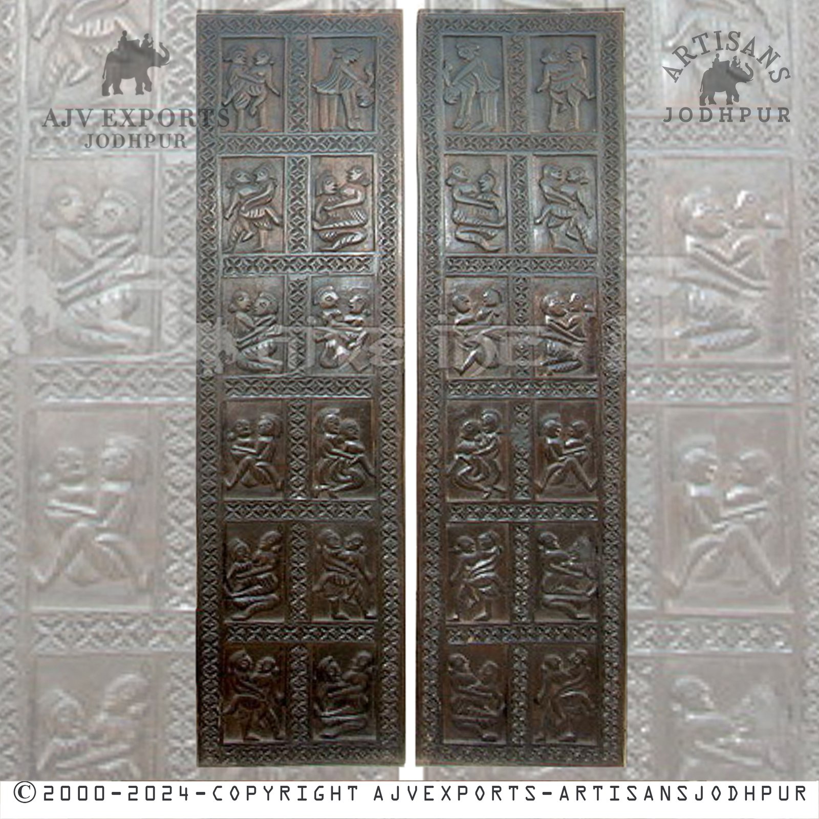 Rustic Wooden Door with Bold Patterns